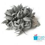 Grey Silk Flower Brooch And Hair Clip