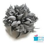 Grey Silk Flower Brooch And Hair Clip