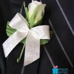 Silk Wedding Rose Boutonniere For Groom