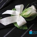 Silk Wedding Rose Boutonniere For Groom