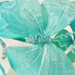 Lace Butterfly Fascinator, Turquoise Butterfly..