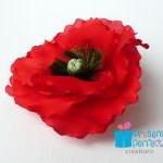 Red Poppy Corsage, Veteran Poppy Flower,..