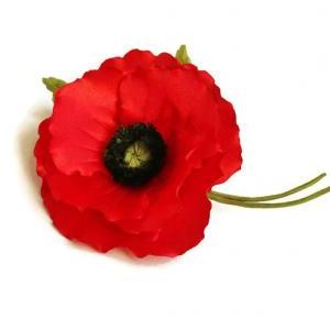 Red Fabric Poppy, Red Poppy Corsage, Remembrance..