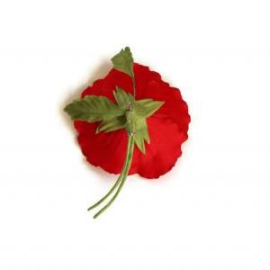 Red Fabric Poppy, Red Poppy Corsage, Remembrance..