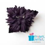 Purple Flower Corsage, Silk Aster Brooch, Purple..